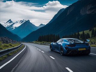 Naklejka premium car driving on the road