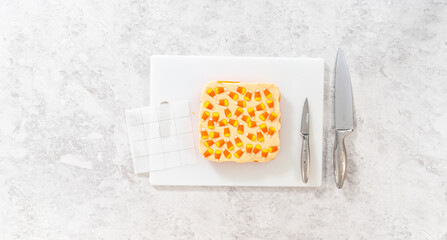 Candy corn fudge