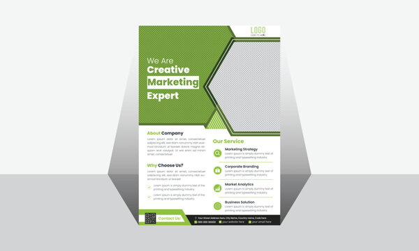 Modern and creative unique corporate marketing business flyer design A4 template, marketing flyer.