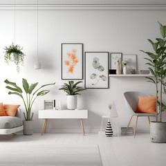 aesthetic modern room with flowers and plants design