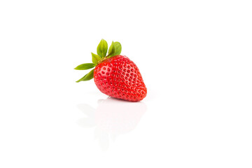 Red ripe strawberry fruits