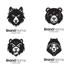 bear logo design. bear head logo design, bear illustration, mascot logo design,