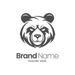 bear logo design. bear head logo design, bear illustration, mascot logo design,