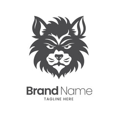lion head logo, vector logo, mascot logo design