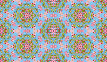 Seamless pattern of romantic pink flower with oil painting.
