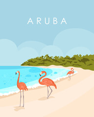 Aruba travel poster