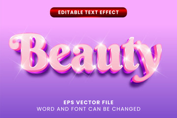 Beauty aesthetic 3d editable text effect