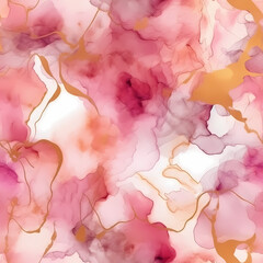 Pink & Gold Alcohol Ink Seamless Pattern