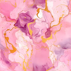 Pink & Gold Alcohol Ink Seamless Pattern