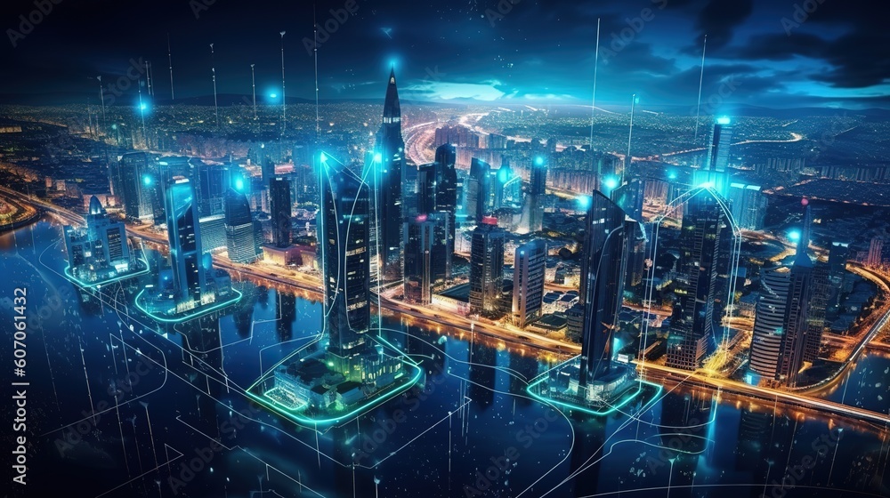 Poster the global world wide web and telecommunications on earth, cryptocurrency, blockchain and the intern