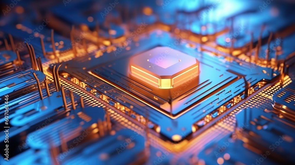 Poster Artificial intelligence, the concept of artificial intelligence, the basics of technology. Futuristic innovative technologies. Generative AI