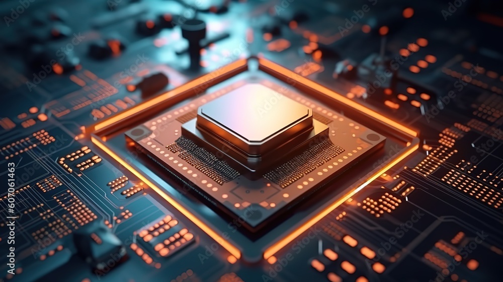 Poster Artificial intelligence, the concept of artificial intelligence, the basics of technology. Futuristic innovative technologies. Generative AI