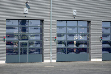 garage doors of a workshop building