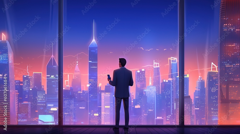 Leinwandbilder Manual work with business data analytics, process management using financial charts.Futuristic innovative technologies. Generative AI