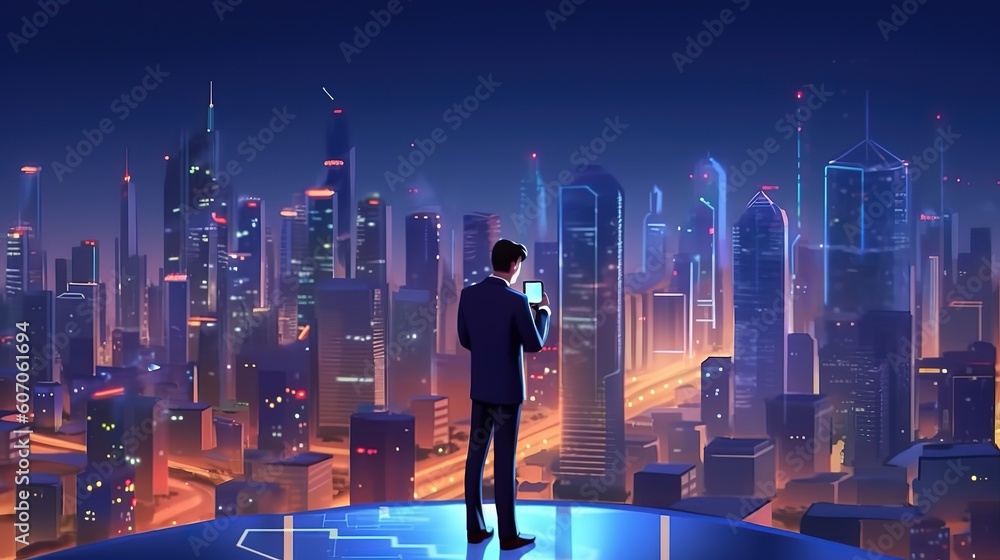 Aufkleber manual work with business data analytics, process management using financial charts.futuristic innov