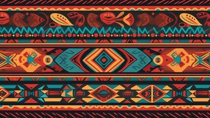 Aztec motif carpet Generative AI