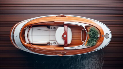 Fototapeta premium Luxurious fast boat Generative AI