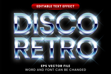 3D disco retro vintage editable vector text effect