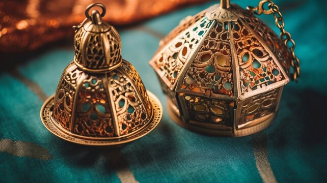 Traditional Moroccan ornamental lantern Generative AI