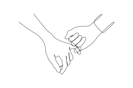 Continuous one-line drawing finger friendship promise. Friendship Day concept. Single line drawing design graphic vector illustration