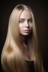 Naklejka premium portrait of a woman with blond hair, Generative AI