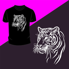 Vector graphic t-shirt design, with tiger
