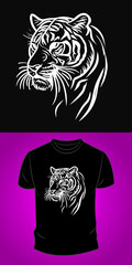 Vector graphic t-shirt design, with tiger
