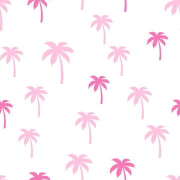 vector seamless pattern with cartoon palm trees