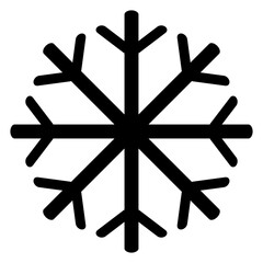 Frost resistance, snow symbol illustration, black on white background