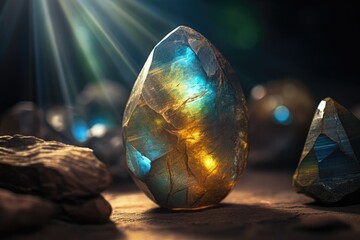 Labradorite Magic: Enchanting Colors Revealed in Lightning's Glow