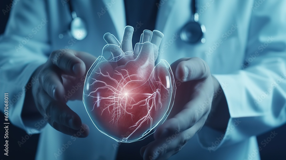Aufkleber the doctor of medical sciences works in a laboratory with a biological apparatus for analysis and sa