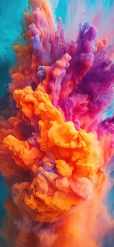 multicolored background with massive explosion of dry powder inks, ai tools generated image