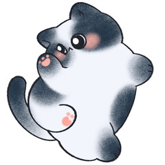 cute cat  chalk coloring