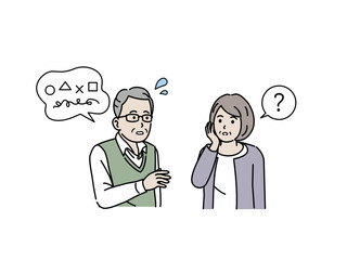 呂律が回らない高齢者の男性