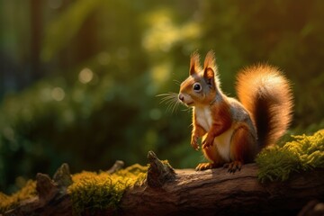 Acrobatic Forest Dweller: Agile Squirrel Navigating the Trees