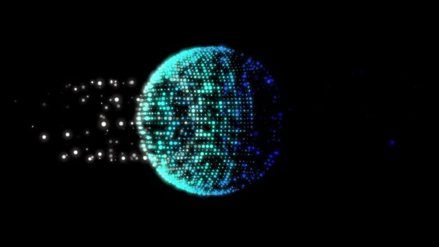 abstract sphere on a blue on black background