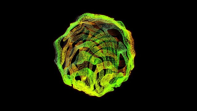 abstract sphere on a green on black background