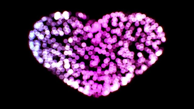 neon abstract heart on a black background