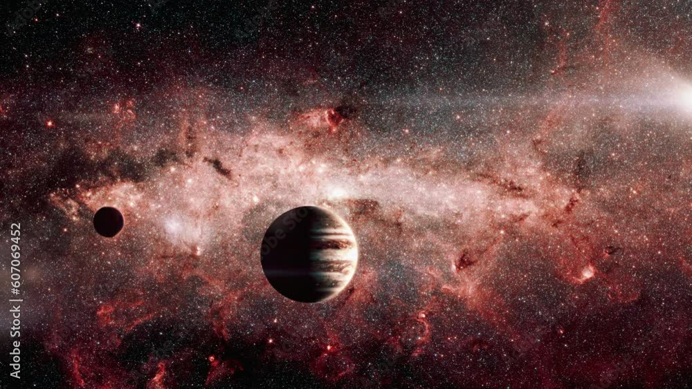 Poster abstract outer space view alien planet galactic center milky way in the outer space scene abstract s