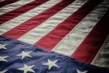 USA flag wave background closeup, American National Holiday
