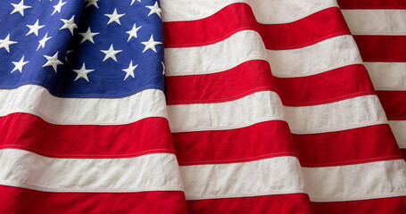 Fototapeta premium USA flag wave background, American National Holiday, Memorial and Independence day, July 4th