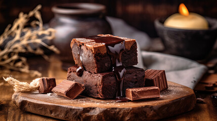 Brownies with delicious chocolate fudge