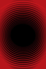 Vector abstract red background with black hole, portal. Empty space for text.