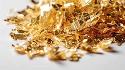 gold foils isolated on white background Generative AI