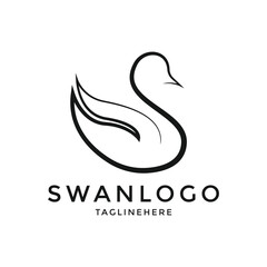 Swan line logo design idea