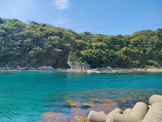 岩とテトラポット　竹浜港　豊岡