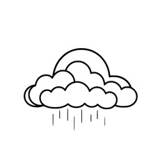 Clouds and rain vector illustration isolated on transparent background