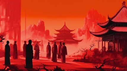 Traditional asian temple Generative AI