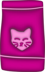 3D pink cat food