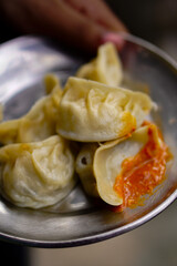 Momo_Hot Chatney_Nepalese food_Steamed_Darjeeling_Close up